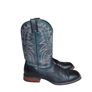 Durango Men's Cowboy Boots Gray Shaft/Black Vamp Leather Embroidered Men's